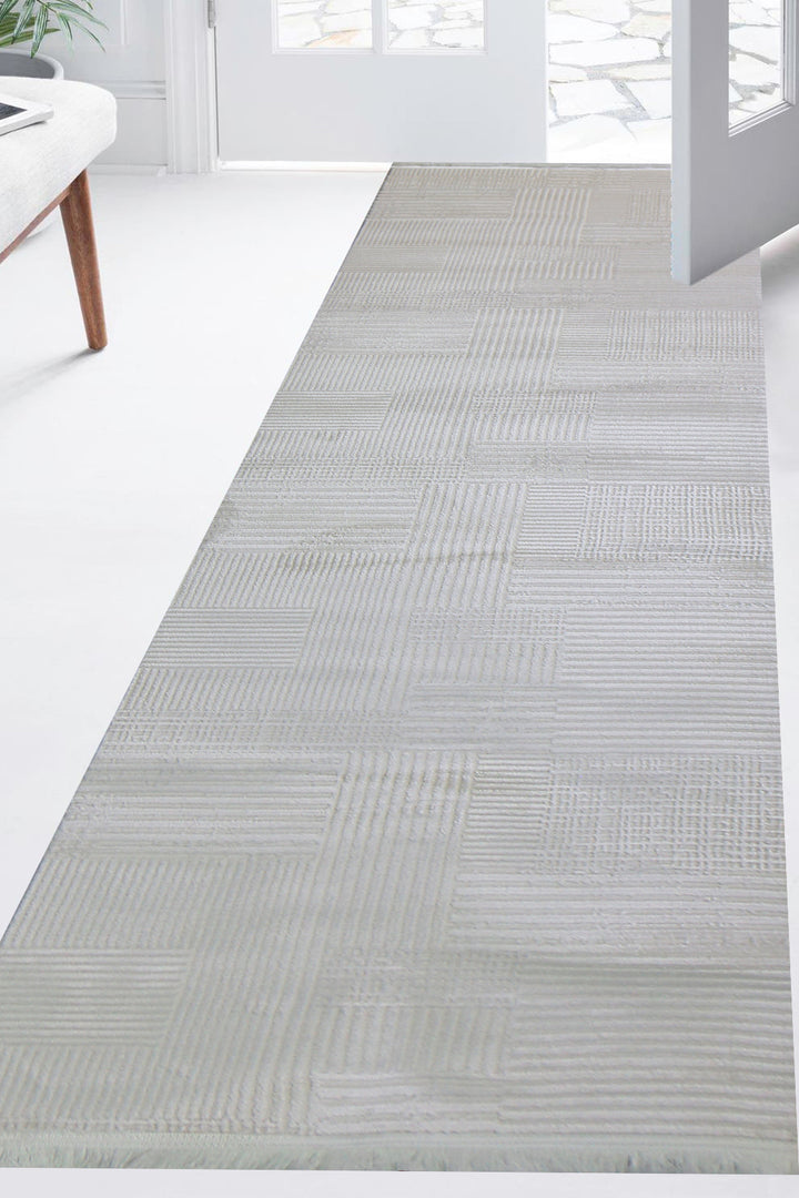 Turkish Modern  Festival Wd Rug  - 2.6 x 9.8 FT - Beige -  Luxurious Woven Masterpiece 50% Off!