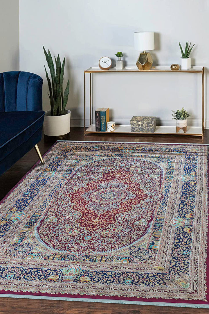 Premium Abrisham Persian Rug 1200 Reeds - Red