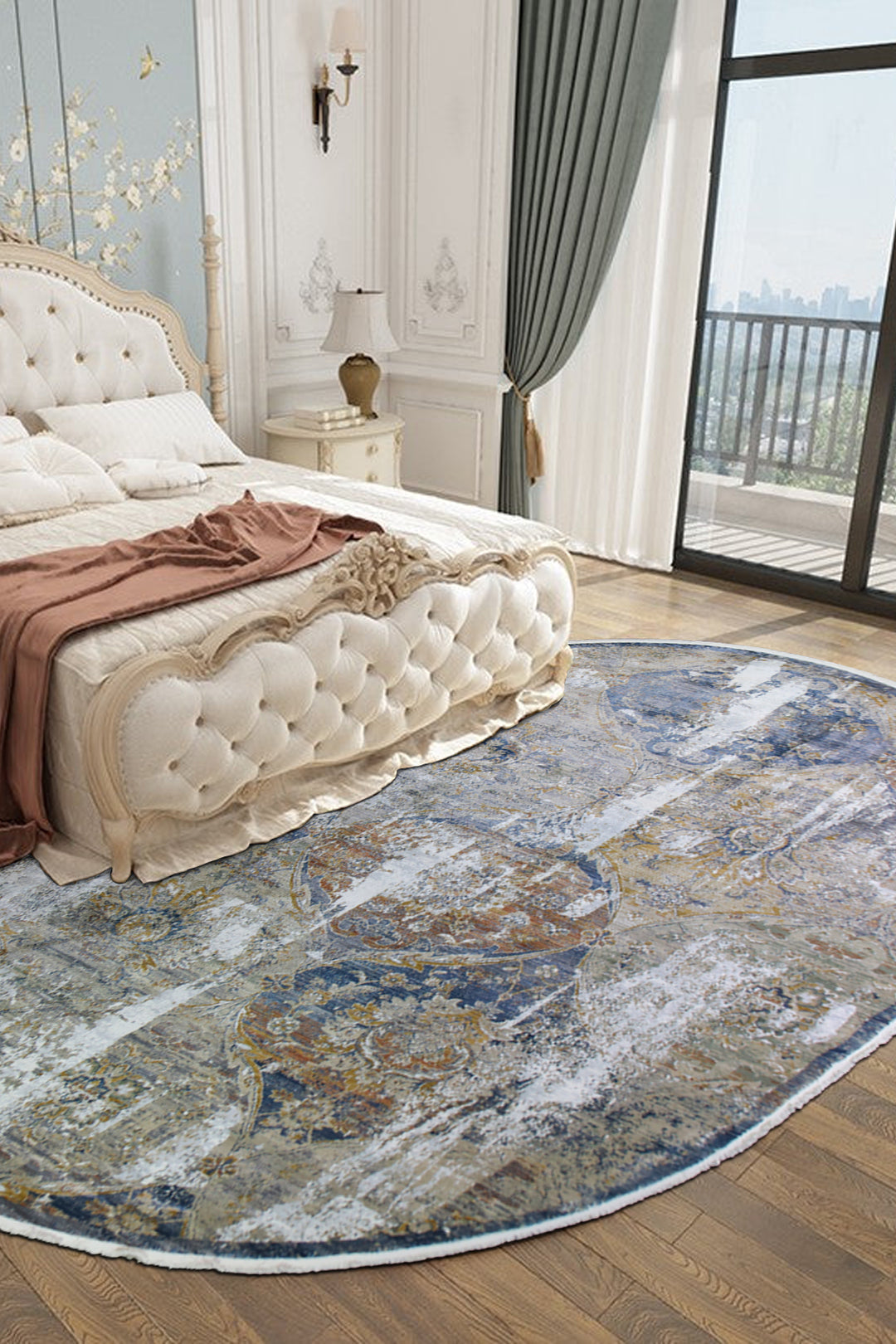 Turkish Modern Festival WD Oval Rug  - 9.1 x 12.4 FT - Cream -  Luxurious Woven Masterpiece 50% Off!