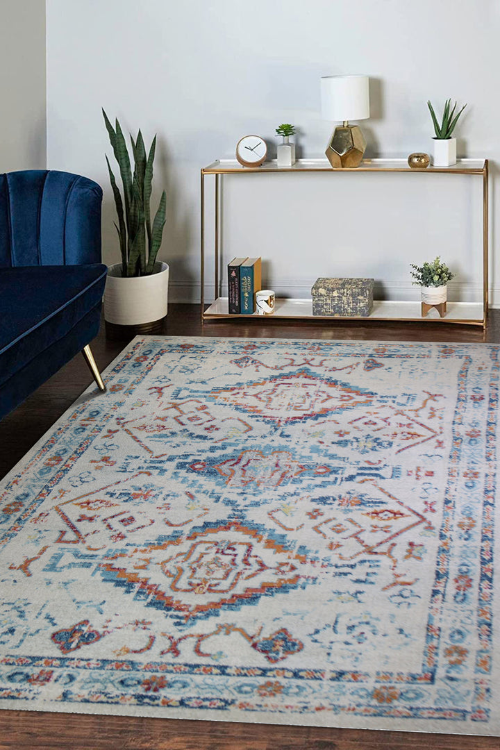 Turkish Modern  Festival Wd Rug  - 6.5 x 9.5 FT - Beige -  Luxurious Woven Masterpiece 50% Off!
