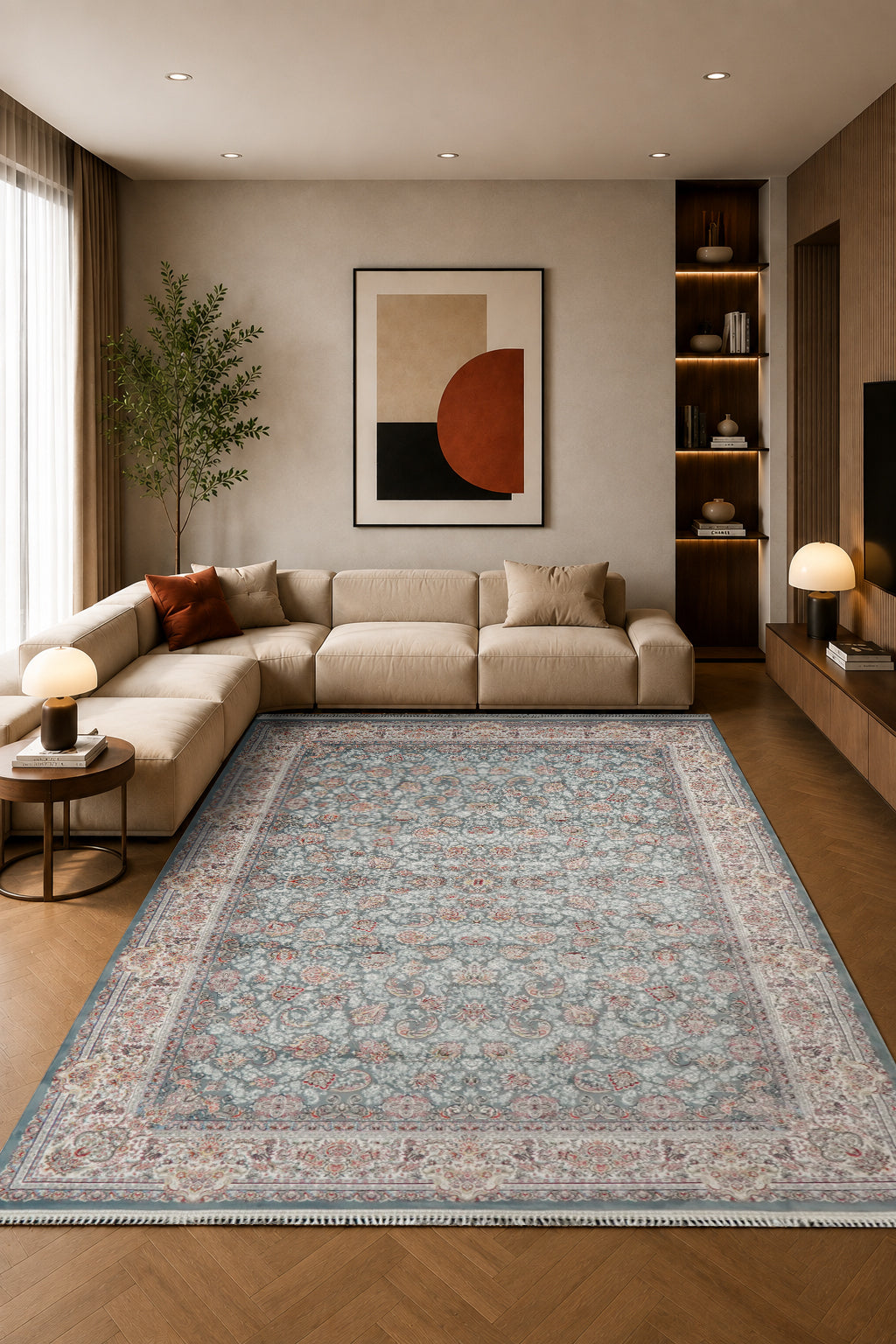 Premium Authentic Persian Rug 1200 Reeds - Gray