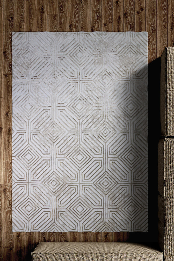 Turkish Modern Festival 1 Rug - 5.2 x 7.5 Ft - Cream - Superior Comfort, Modern Style Accent Rugs