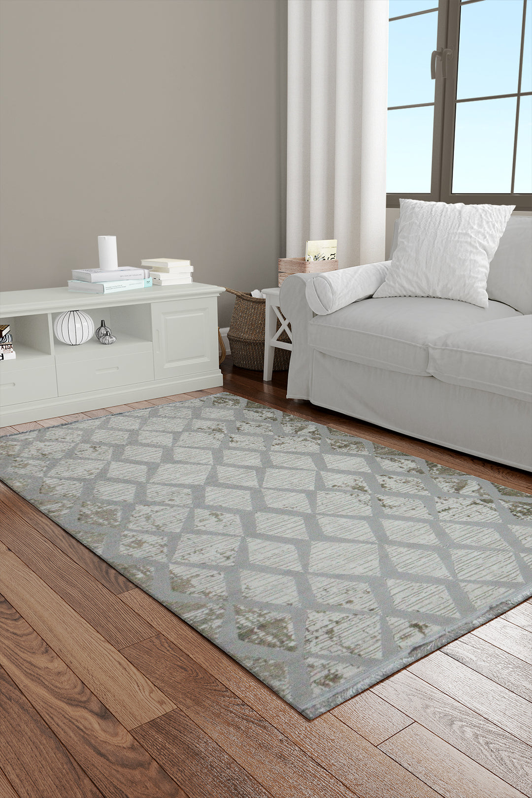 Turkish Modern  Festival 1 Rug - Gray - 3.9 x 5.9 FT - Superior Comfort, Modern Style Accent Rugs