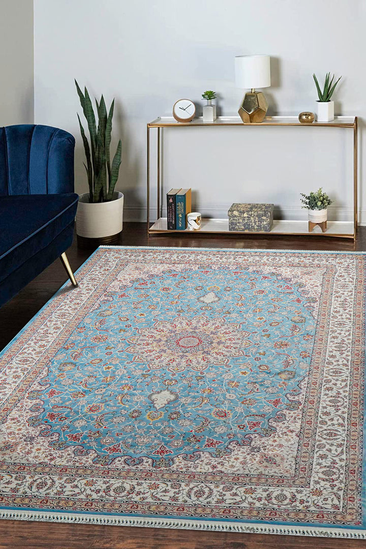 Premium Authentic Persian Rug 1200 Reeds - Blue
