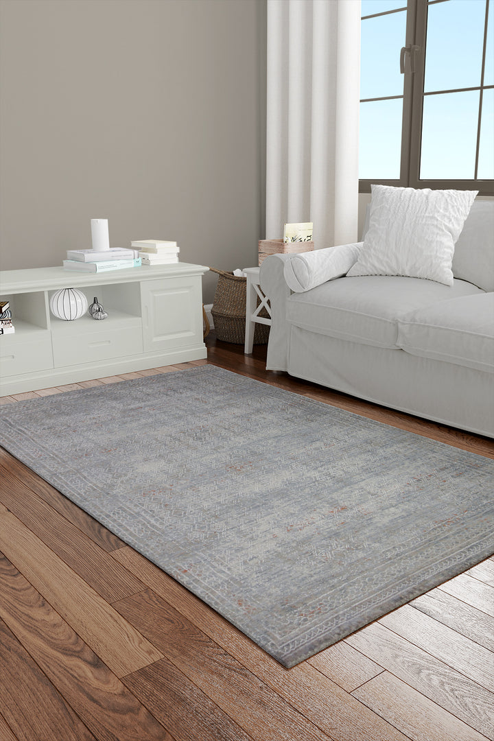 Turkish Modern Festival Viscos Rug - 3.9 x 5.9 FT - Sleek And Minimalist For Chic Interiors