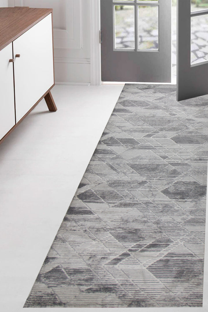 Turkish Modern  Festival WD Rug - Gray - 2.6 x 9.8 FT - Superior Comfort, Modern Runner Rug