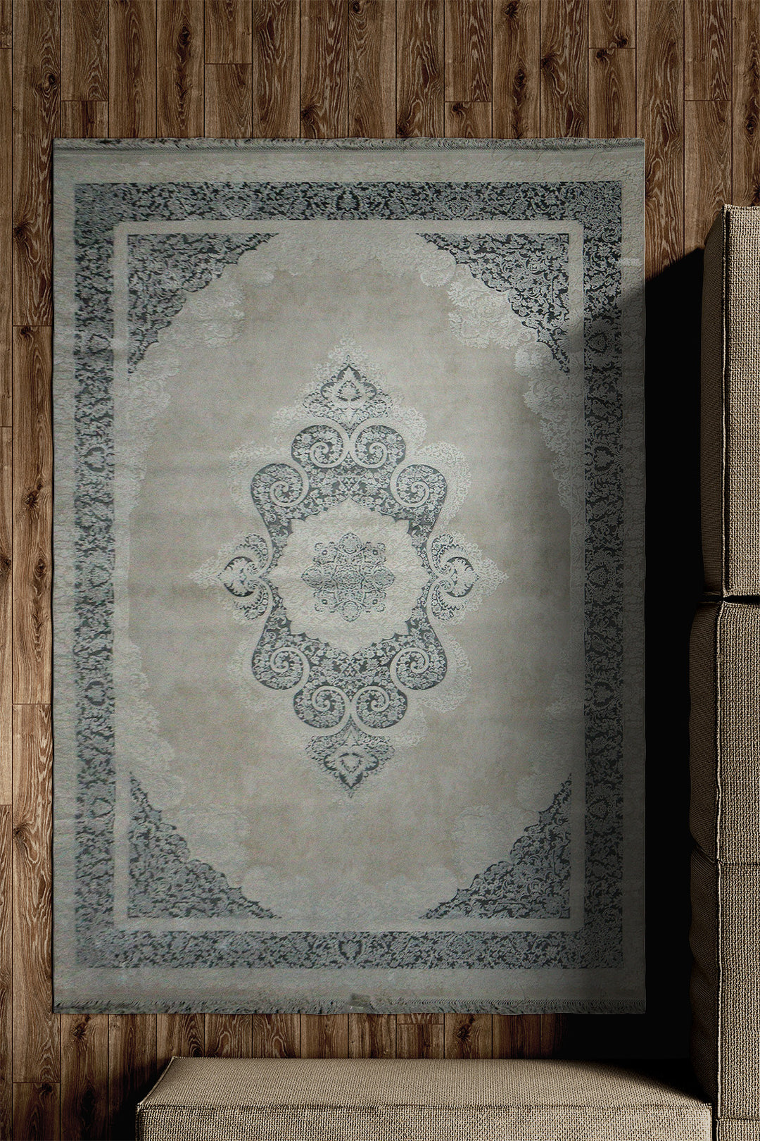 Turkish Premium Quality Voyage Rug - 5.2 x 7.5 FT - Beige - Resilient Construction for Long-Lasting Use
