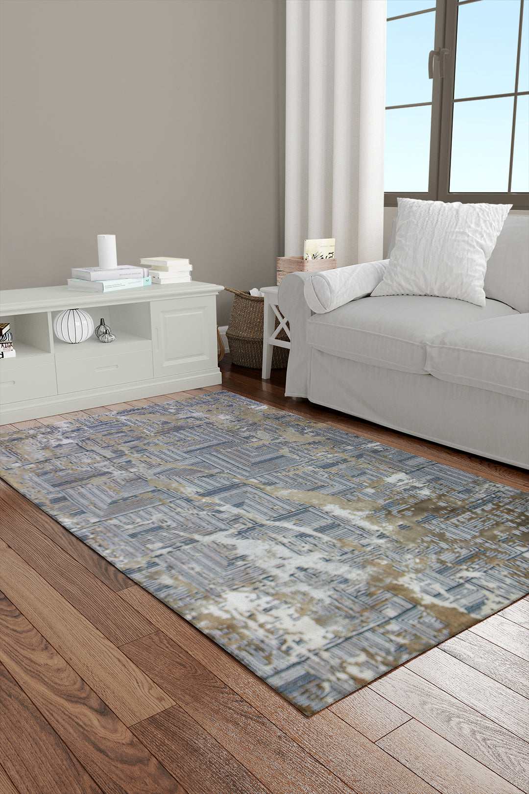 Turkish Modern <strong> Vk-Oasis</strong> Rug - Blue