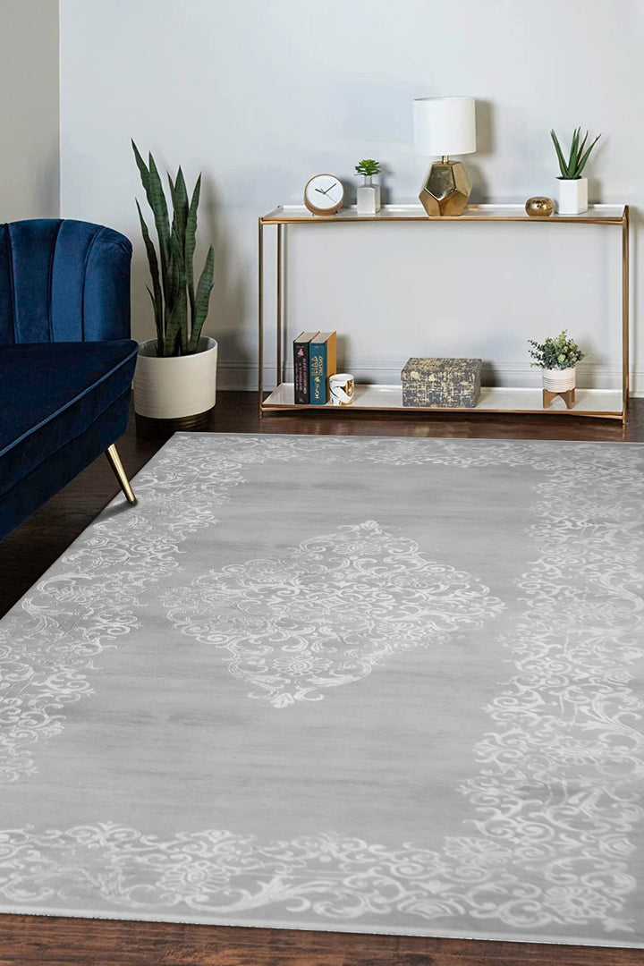 Turkish Modern  Festival Wd Rug  - 5.2 x 9.8 FT - Cream -  Luxurious Woven Masterpiece 50% Off!
