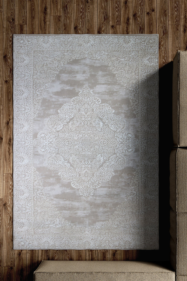 Turkish Modern  Festival Wd Rug  - 5.2 x 9.8 FT - Beige -  Luxurious Woven Masterpiece 50% Off!