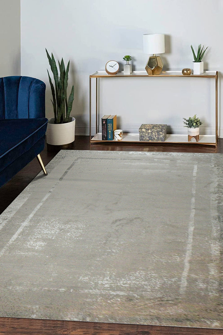 Turkish Modern Festival 1 Rug - 7.8 x 11.8 FT - Gray - Sleek and Minimalist for Chic Interiors