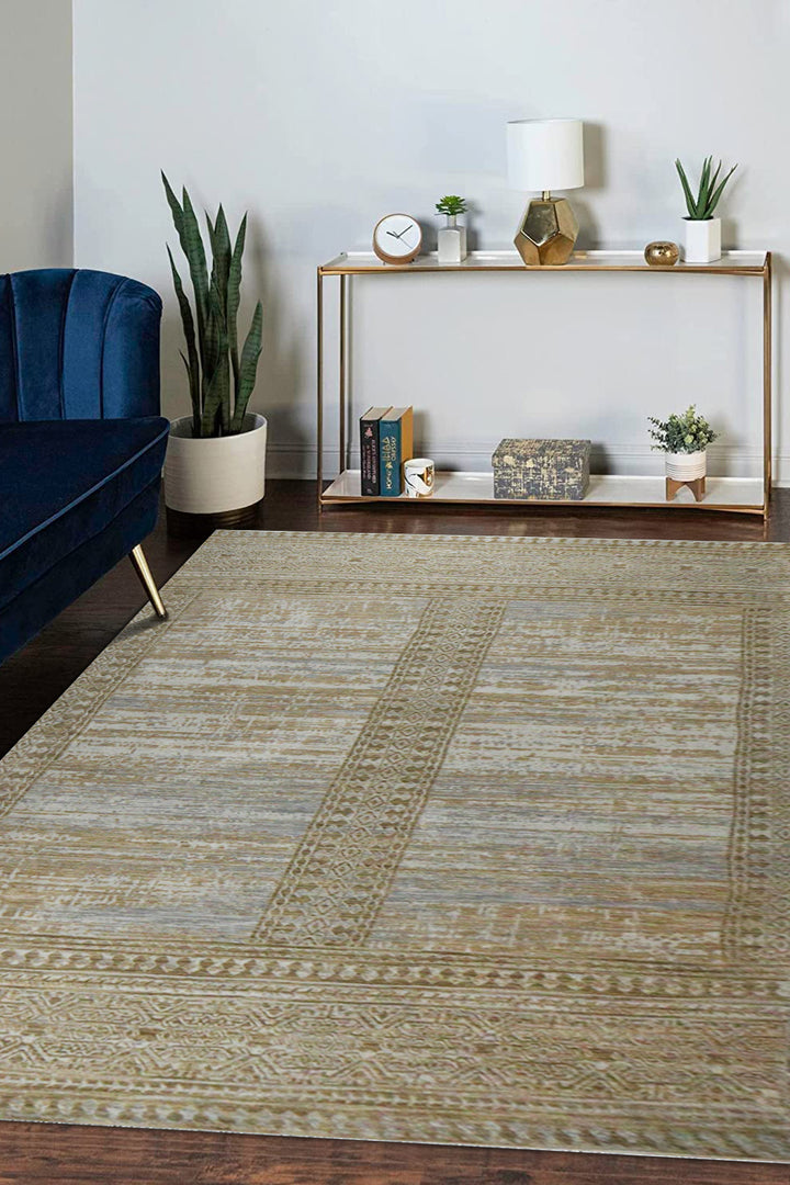 Turkish Modern Festival 1 Rug - 7.5 x 9.5 FT - Cream - Sleek and Minimalist for Chic Interiors