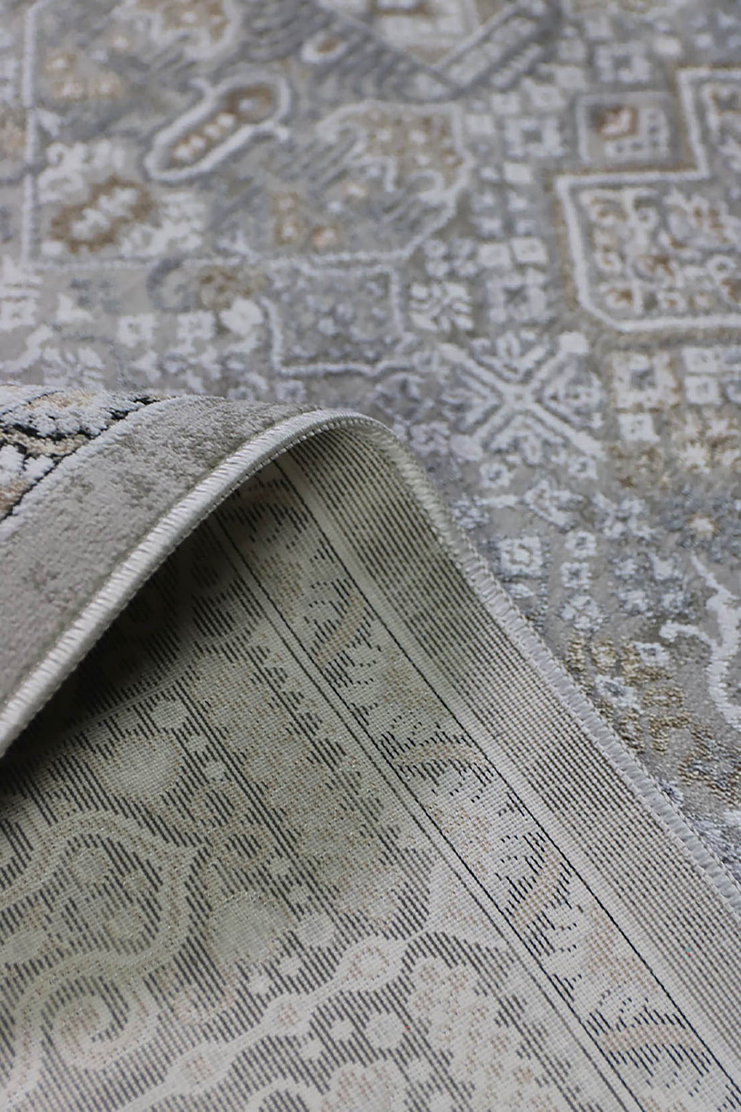Turkish Modern  Festival Wd Rug  - 6.5 x 12.7 FT - Gray -  Luxurious Woven Masterpiece 50% Off!