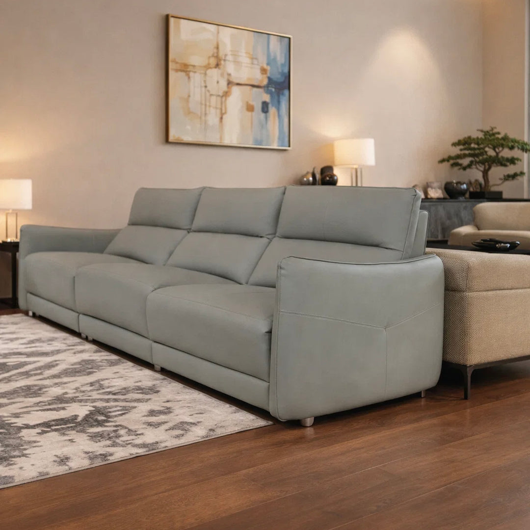 Imported Leather Recliner Sofa  , Model 6056