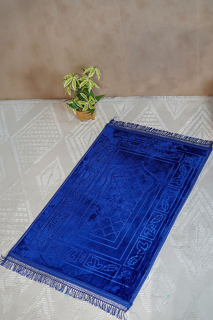 Comfort Janamaz - Premium Velvet Quilted Prayer Mat - Navy