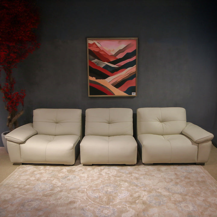 Imported Real Leather Sofa, Model No. 6074