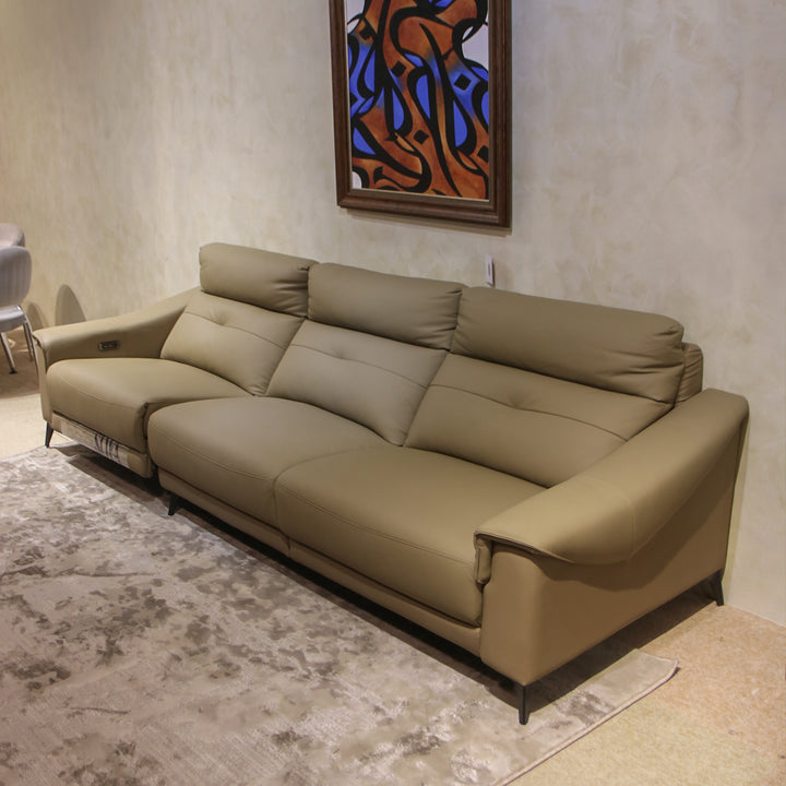 Imported Real Leather Recliner Sofa, Model No. 6075