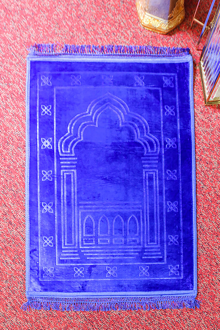 Comfort Janamaz - Premium Velvet Quilted Prayer Mat - Navy