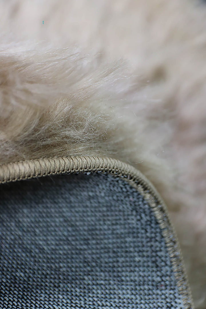 Turkish Cosmos Fur Rug - 3.9 x 3.9 Ft - Brown - Fluffy Furry Floor Decor Rugs