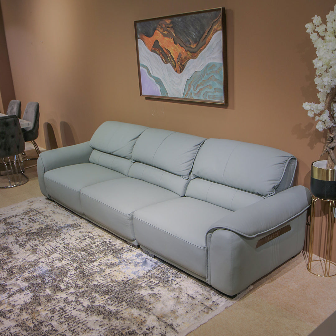 Imported Real Leather Sofa, Model No. 6080