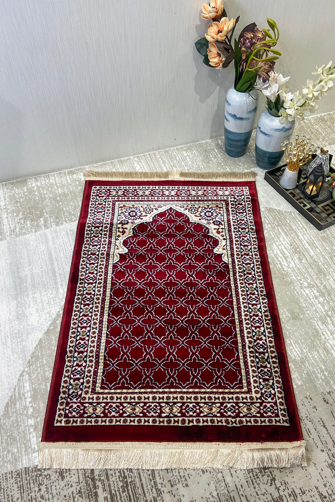 Garnet Prayer Mat- Red-Soft, Durable, and Easy to Clean