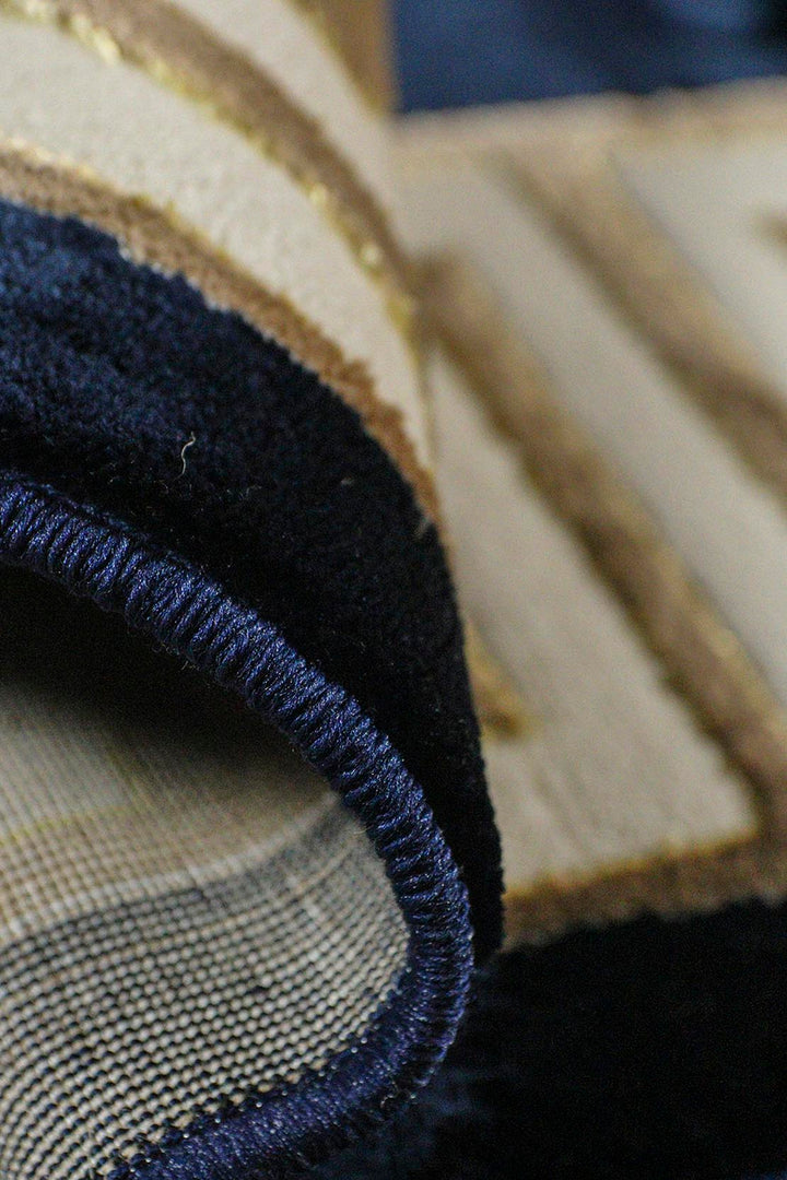 Turkish Modern Treasure Rug - 6.5 x 9.5 FT - Navy - Sleek and Minimalist for Chic Interiors