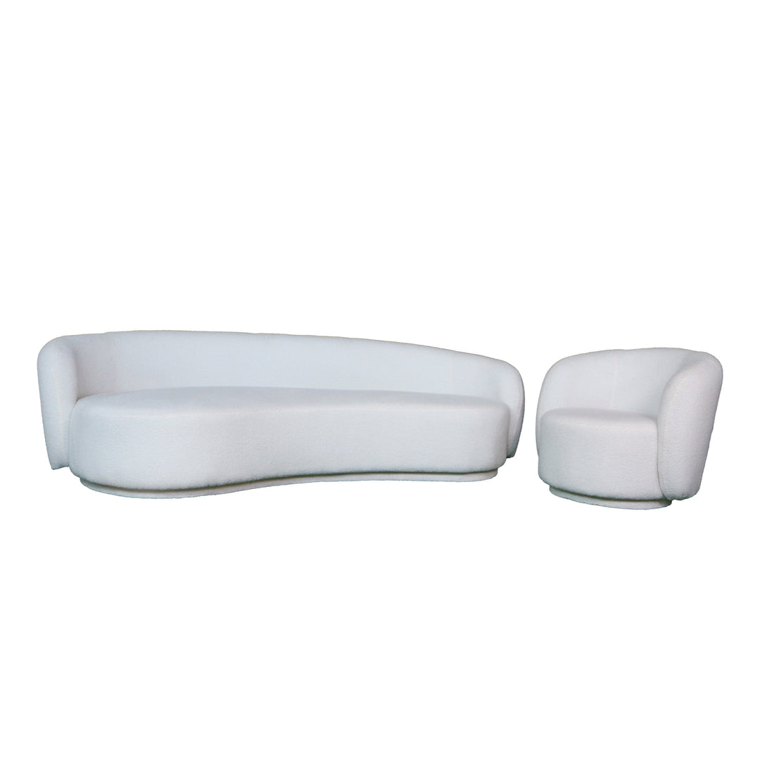 Modern Boucle ARC Sofa, Comfy Couch for Living Room Home Office