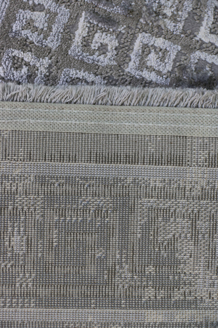 Turkish Modern  Festival Wd Rug  - 6.5 x 12.7 FT - Gray -  Luxurious Woven Masterpiece 50% Off!