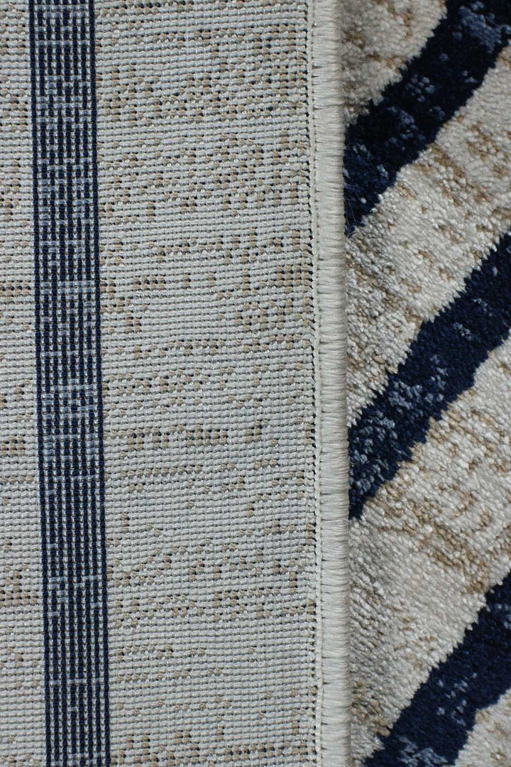 Turkish Modern Festival 1 - 5.2 x 7.5 FT - White and Blue - Sleek and Minimalist for Chic Interiors