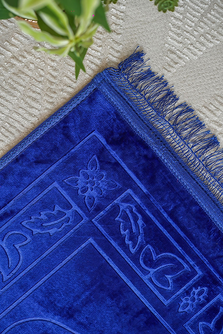 Comfort Janamaz - Premium Velvet Quilted Prayer Mat - Navy