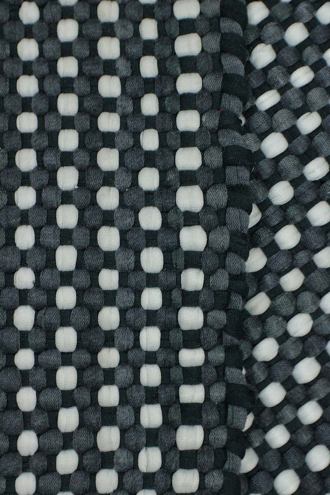 Hand Woven Modern Khaddi Rug - 3.9 x 5.9 FT - Gray and White