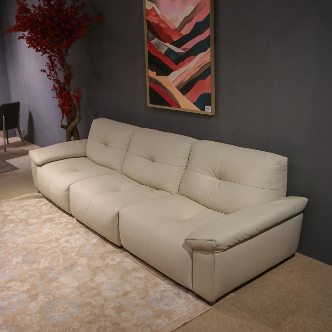 Imported Real Leather Sofa, Model No. 6074
