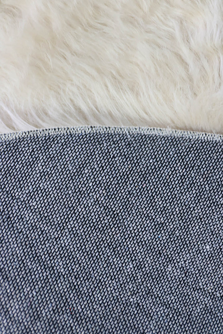 Turkish Cosmos Fur Rug - 3.9 x 3.9 Ft - Beige - Fluffy Furry Floor Decor Rugs