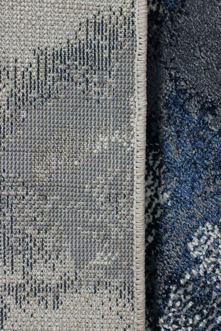 Turkish Modern Festival 1 Rug - 5.2 x 7.5 FT - Gray  and Blue - Sleek and Minimalist for Chic Interiors