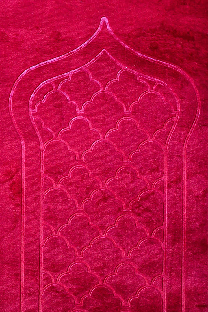 Comfort Janamaz - Premium Velvet Quilted Prayer Mat - Red