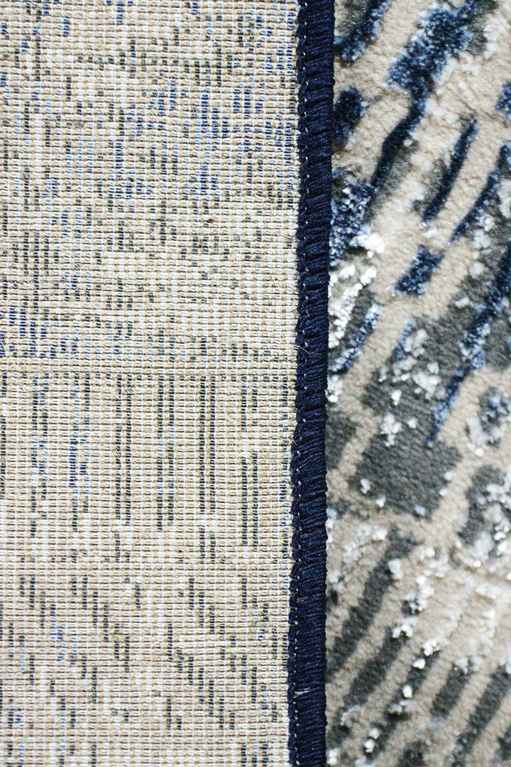 Turkish Matrix Rug - 3.9 x 5.5 FT - Navy - Contemporary Abstract Elegance with Premium Quality