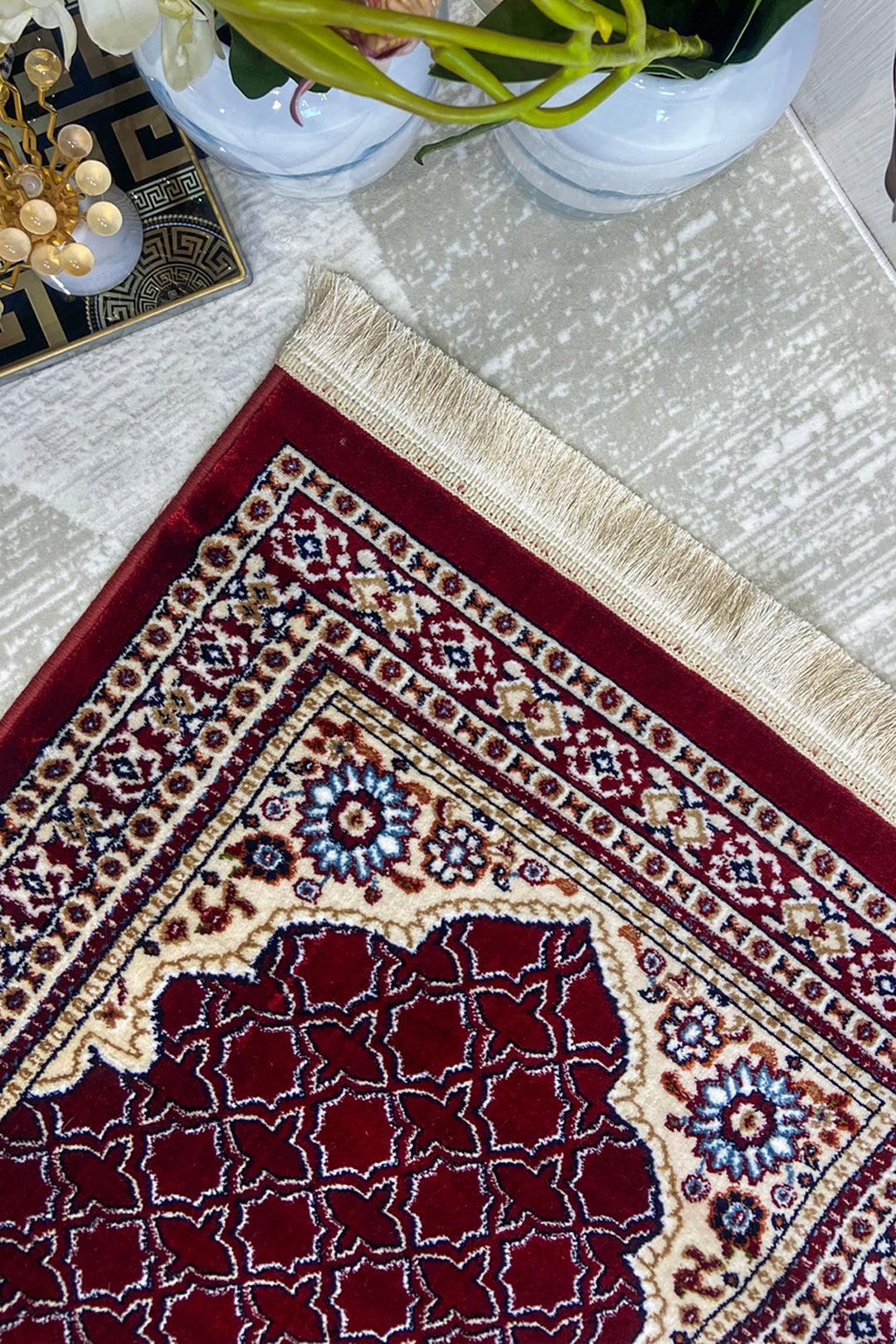Garnet Prayer Mat- Red-Soft, Durable, and Easy to Clean