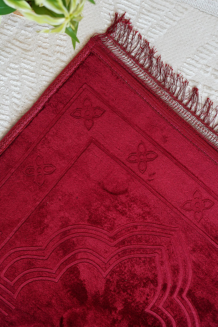 Comfort Janamaz - Premium Velvet Quilted Prayer Mat - Red