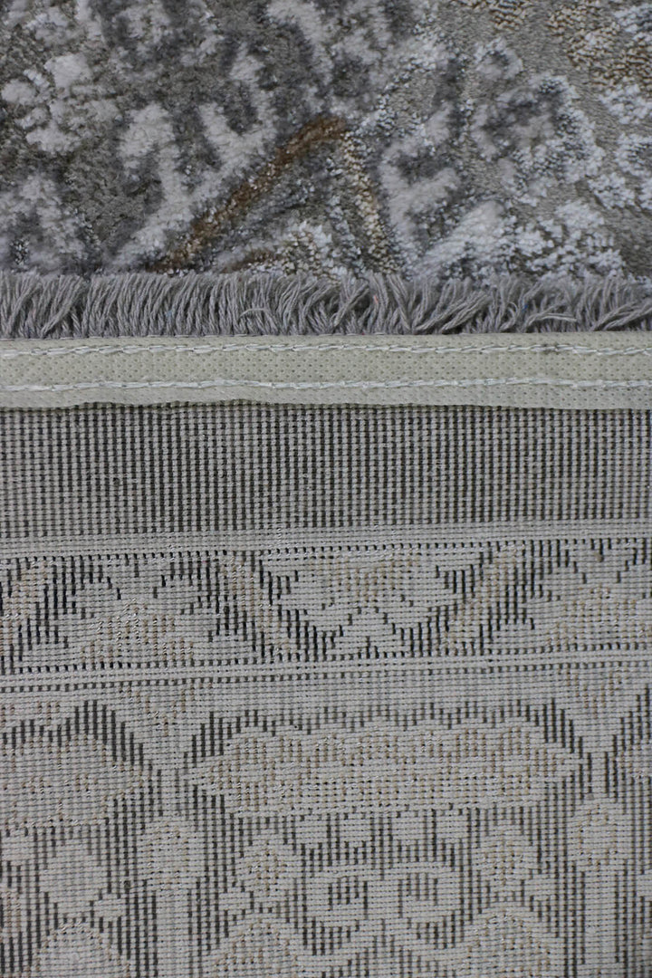 Turkish Modern  Festival Wd Rug  - 6.5 x 12.7 FT - Gray -  Luxurious Woven Masterpiece 50% Off!