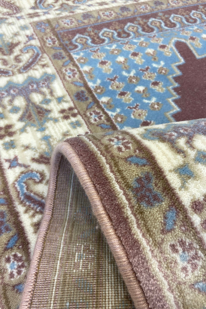Turkish Style Acrylic Sajjadeh Prayers Mat-Maroon-Soft, Durable, and Easy to Clean