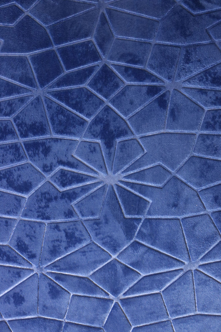 Sajda Janamaz - Premium Velvet Quilted Prayer Mat - Blue