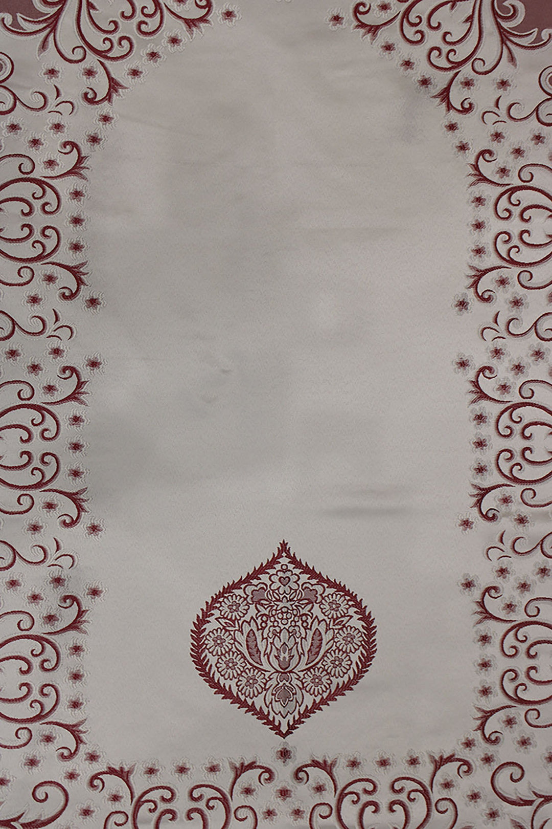 Silk Janamaz With Bag - Foldable Travel Prayer Mat - Maroon
