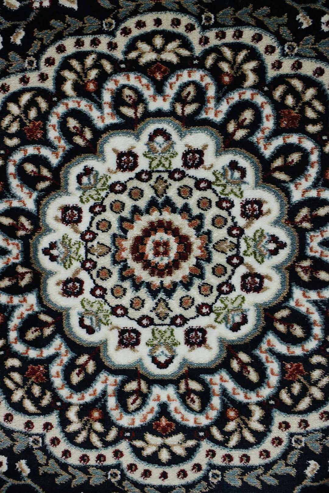 Classical Turkish Topaz Rug - 3.9 x 5.5 FT - Navy - Resilient Construction for Long-Lasting Use