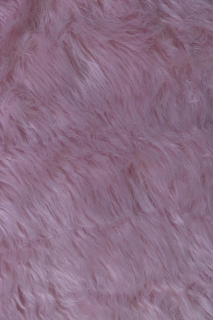 Turkish Cosmos Fur Rug - 3.9 x 3.9 Ft - Pink - Fluffy Furry Floor Decor Rugs