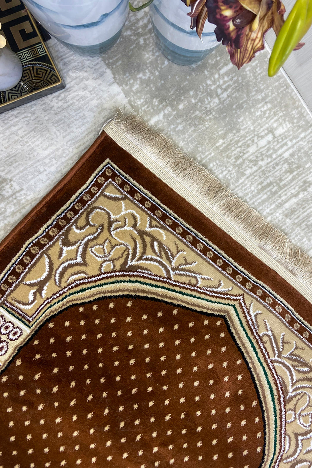 Ishraq Janamaz Beige and Brown