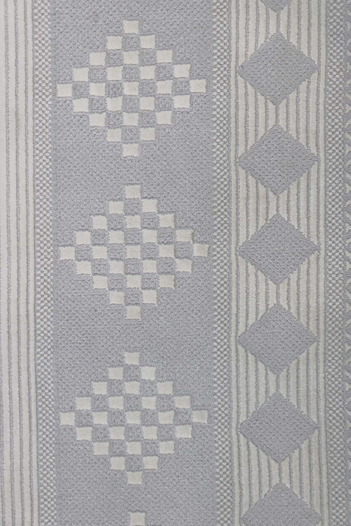 Turkish Modern  Festival Wd Rug  - 3.2 x 4.92 FT - Gray -  Luxurious Woven Masterpiece 50% Off!