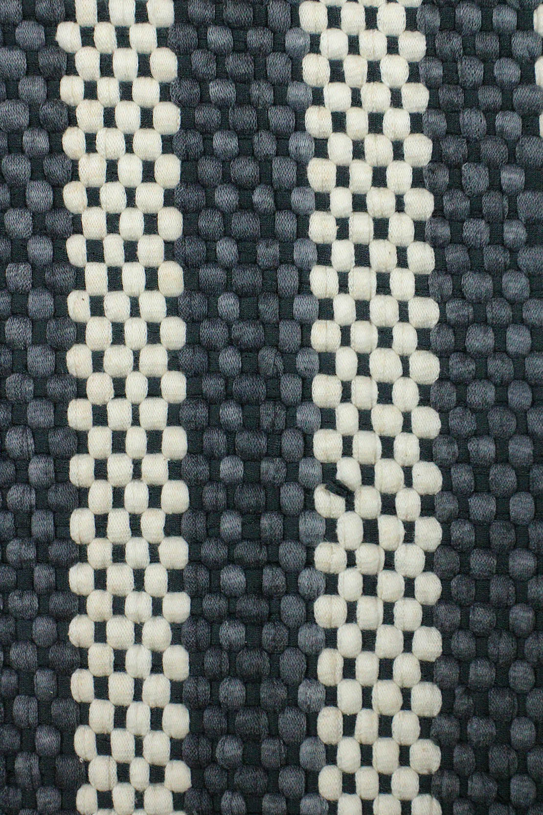 Hand Woven Modern Khaddi Rug - 2.9 x 5.0 FT -  Gray and White