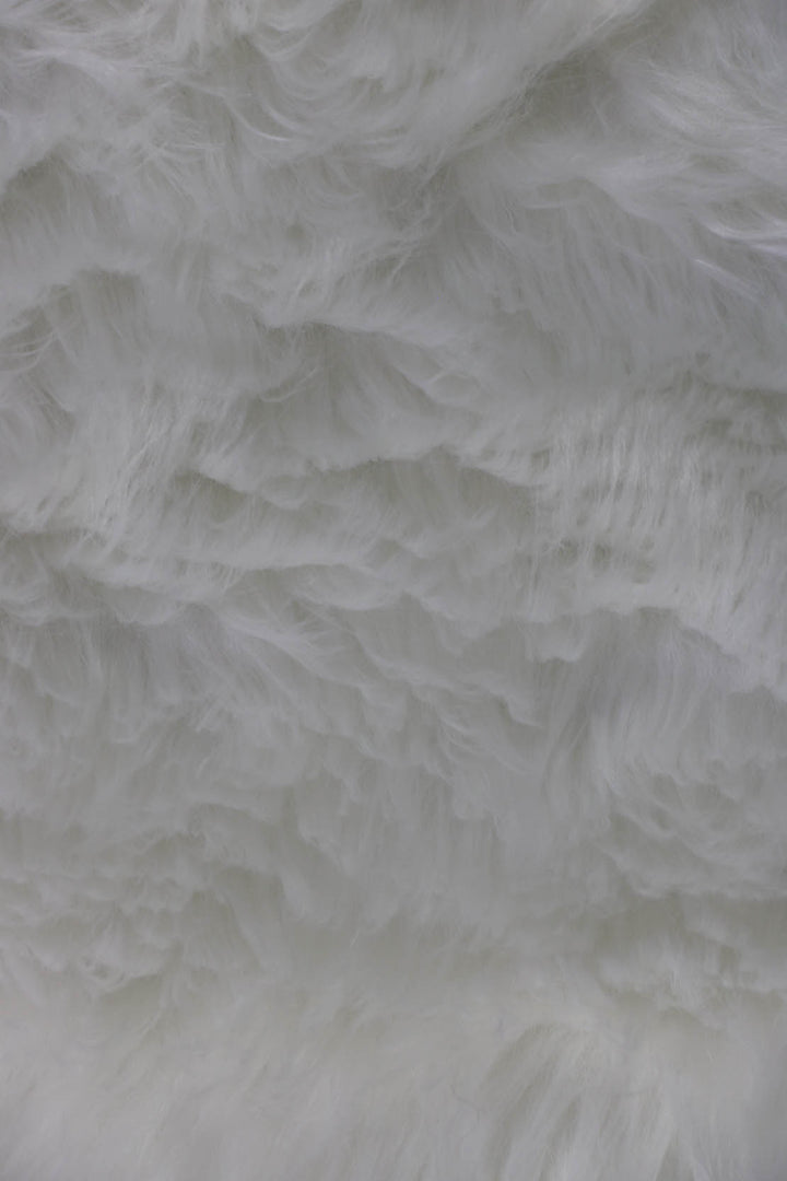 Turkish Cosmos Fur Rug - 3.9 x 3.9 Ft - White - Fluffy Furry Floor Decor Rugs