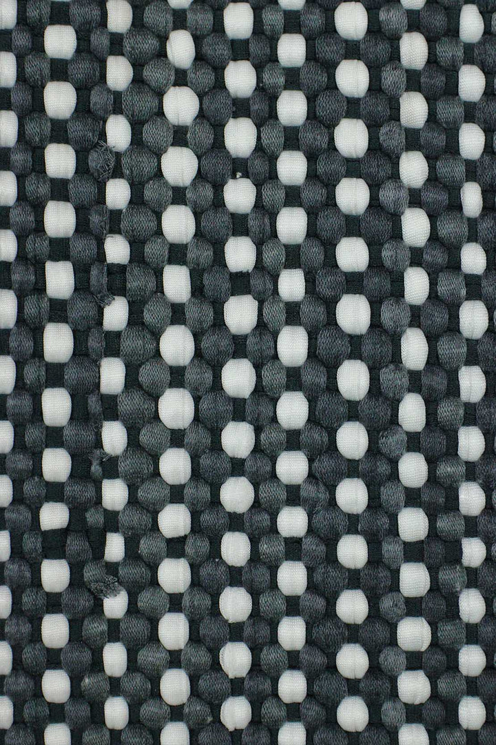 Hand Woven Modern Khaddi Rug - 3.9 x 5.9 FT - Gray and White