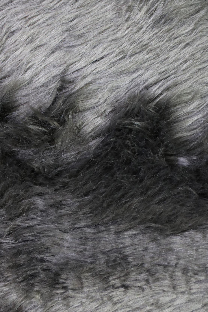 Turkish Cosmos Fur Rug - 3.9 x 5.6 Ft - Gray - Fluffy Furry Floor Decor Rugs